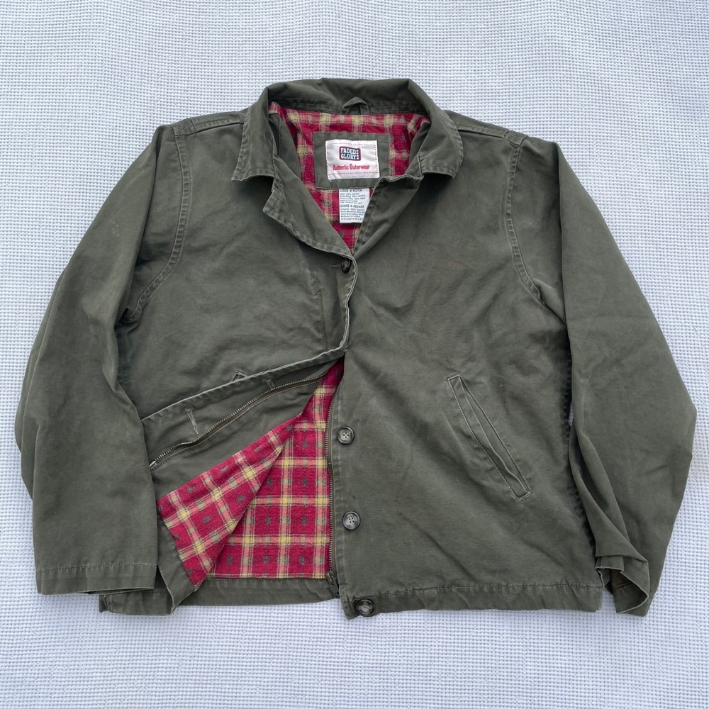 Faded Glory Canvas Shacket Women Medium Olive Green Flannel Lined  Barn Coat